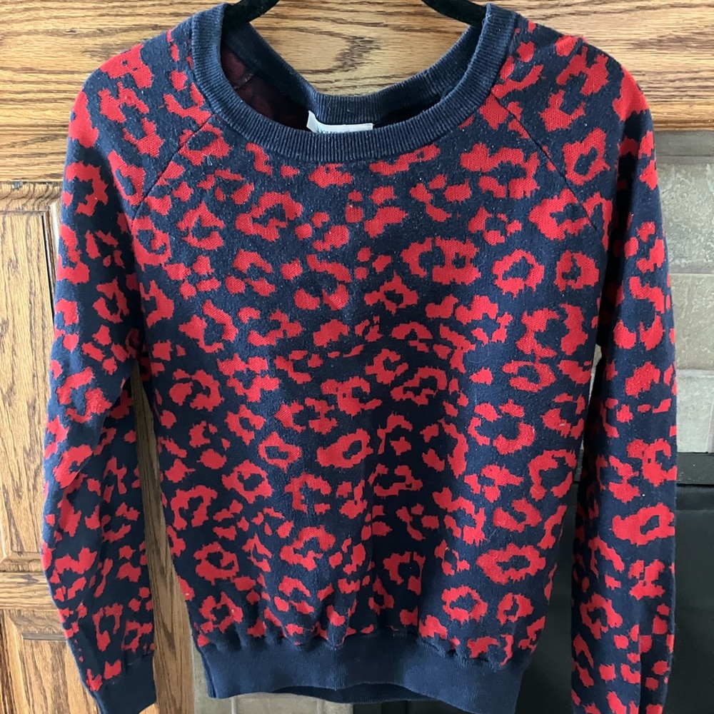 LucyParis size M red cheetah print sweater